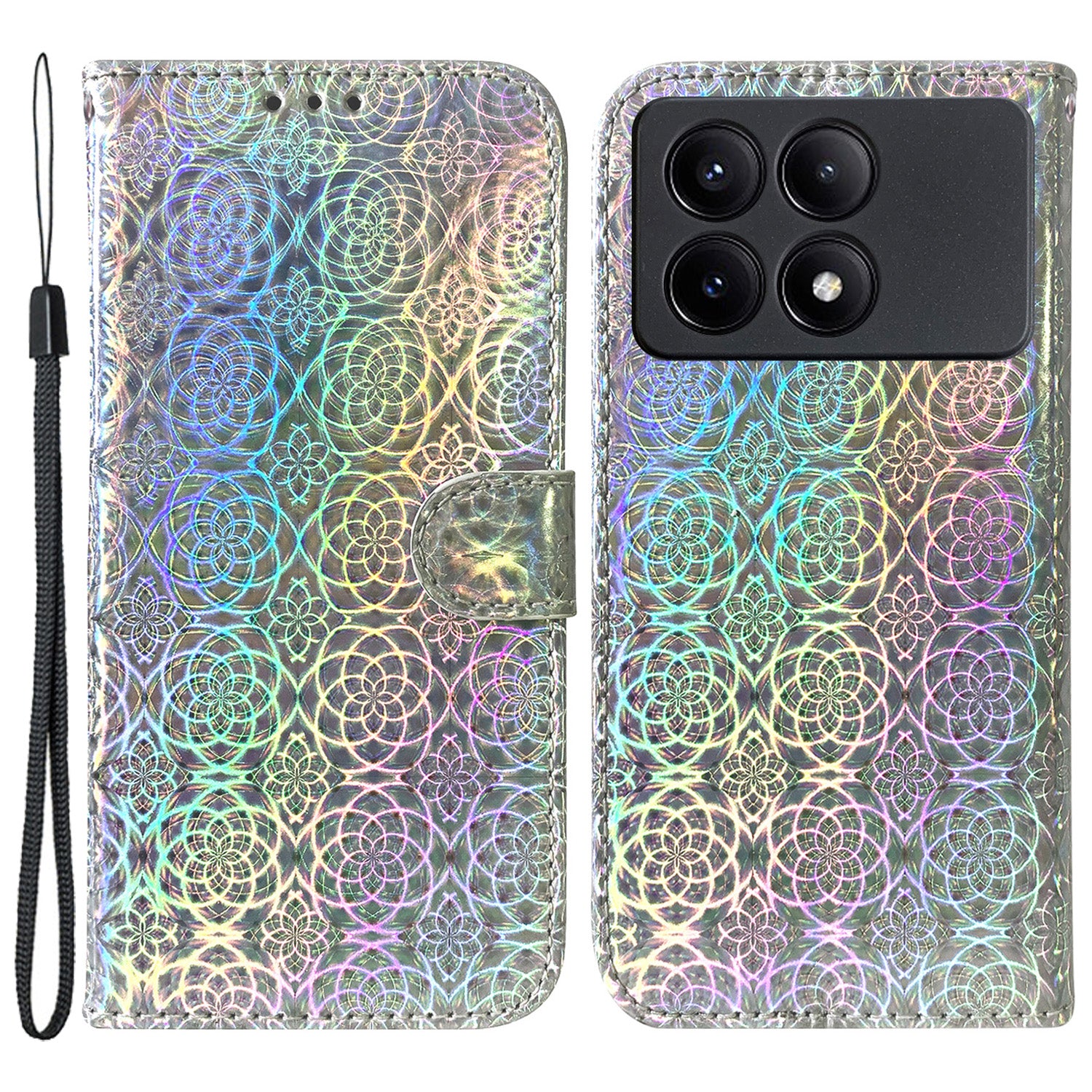 For Xiaomi Redmi K70E 5G / Poco X6 Pro 5G PU Leather Phone Cover Shockproof Dazzling Flower Pattern Case For Xiaomi Redmi K70E 5G / Poco X6 Pro 5G PU Leather Phone Cover Shockproof Dazzling Flower Pattern Case